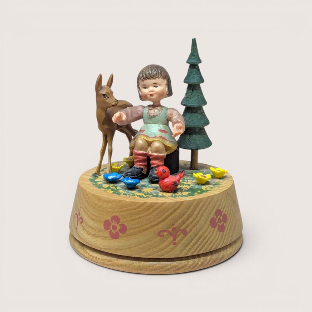 Vintage Anri Talk to the Animals Rotating Music Box